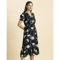 thumbnail image 3 of Moomaya Womens Printed Summer Dress, V-Neck Ruffled Viscose Midi Dress, Sundress, 3 of 8
