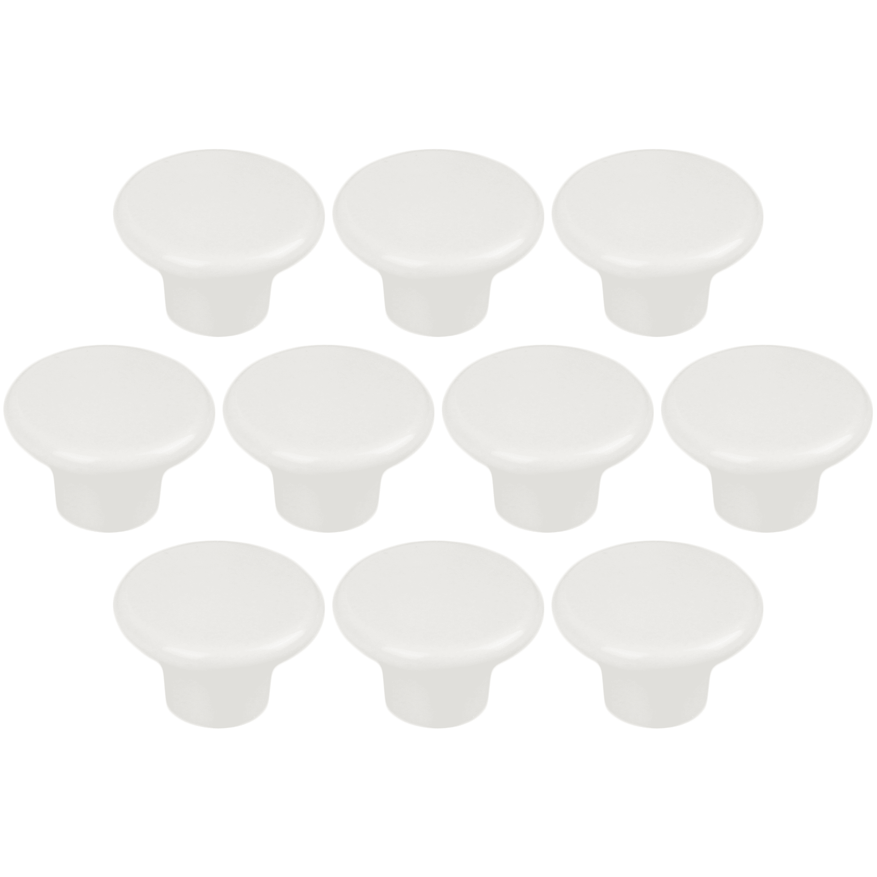 (2 pack) Mainstays White Round Mushroom Knob, Plastic, 10 pack