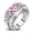 Pink, variant on 925 Silver Hollow Cubic Zirconia Crystal Heart Ring Women Elegance Jewelry Gifts-Light Blue-5