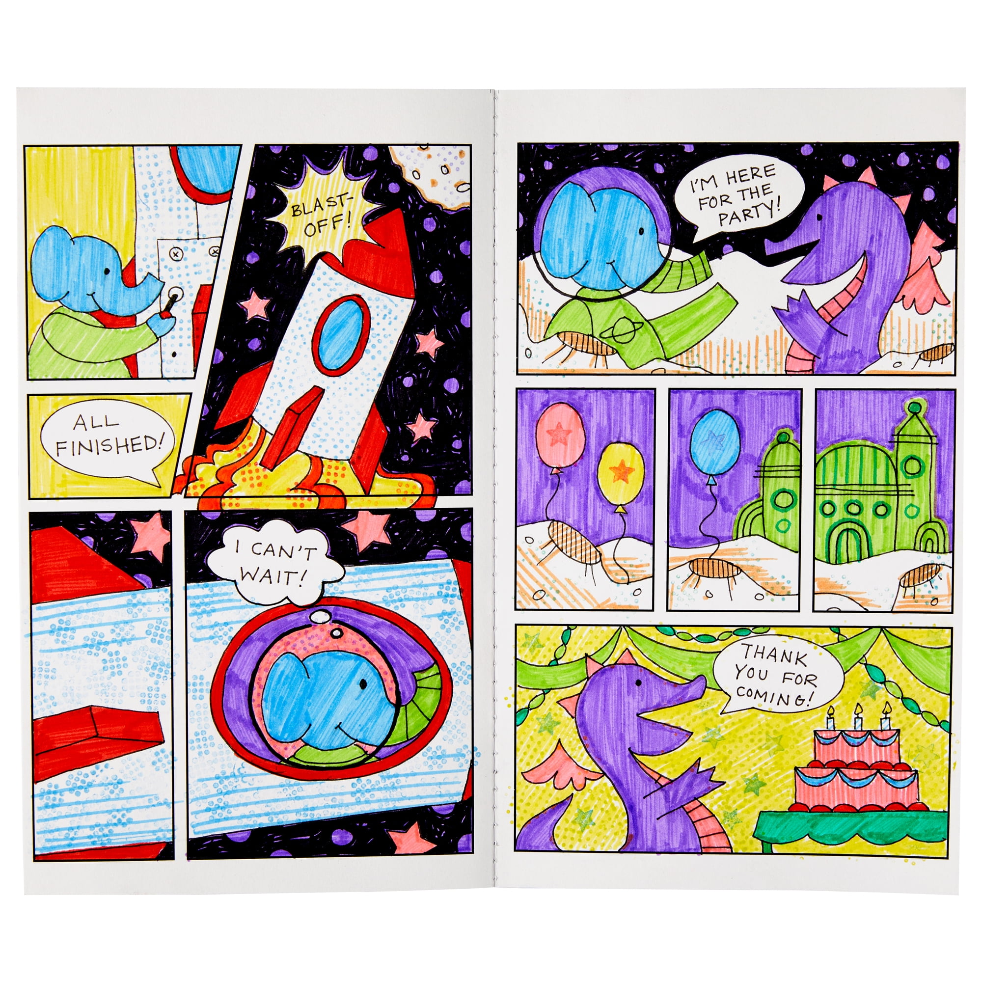 Made By Me Make Your Own Comic Book Storytelling Kit for Kids, 15-Page,  Hardcover, How-to Draw Instructional Guide, Comic Inspired Stickers &  Stamp