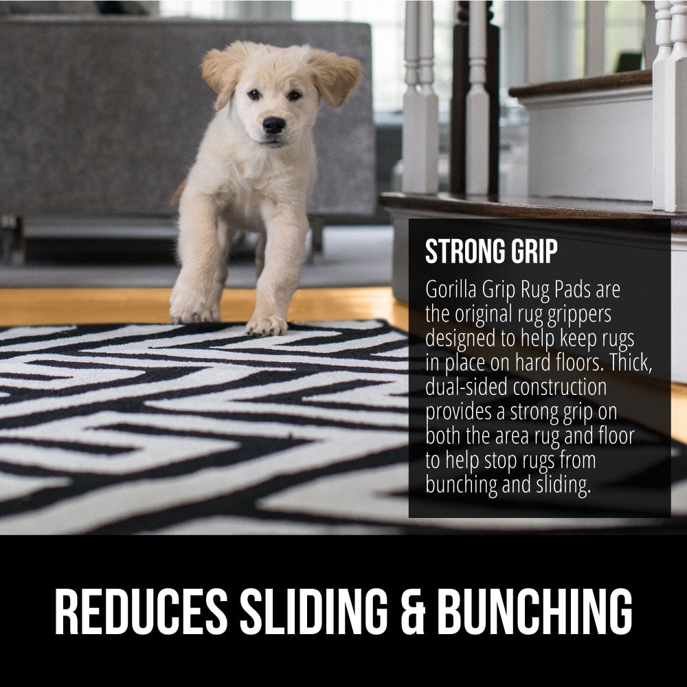 GORILLA GRIP Slip Resistant Rug Gripper Pads for Hard Floors, Keep Rugs in Place, 2x3 Feet