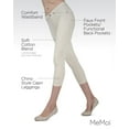 thumbnail image 3 of MeMoi Chino Capri-Length Cotton Blend Leggings - Womens - Female (Medium/Large, Ivory), 3 of 7