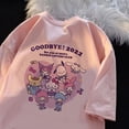 thumbnail image 3 of Camiseta Kawaii Sanrios Anime Hello Kitty Kuromi para niños, camiseta de manga corta de algodón, Top versátil suelto, regalo de verano, 3 of 4