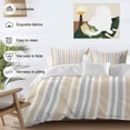 thumbnail image 4 of Beige Grey Stripe Bedding 3 Piece Duvet Cover Set Twin Size, Farmhouse Minimalist Striped Soft Microfiber Comforter Cover with Zipper Closure & Pillowcases, Wrinkle & FadeResistant Quilt Cover, 4 of 9