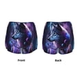thumbnail image 3 of KLL Feathered Wolf Pattern Shorts Women,Athletic Shorts High Waisted Running Shorts Pocket Sporty Short Gym Elastic Workout Shorts-Large, 3 of 7
