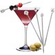 thumbnail image 3 of Juego de 5 palillos para cócteles de acero inoxidable LRH con forma de calavera y para martini reutilizables de aceitunas plateados, 3 of 4