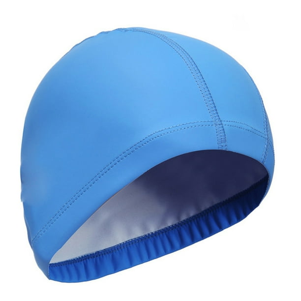 Elastic Waterproof PU Protect Ears Long Hair Sports Swim Pool SPA Hat  Swimming Cap for Men Women Adults 