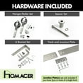 thumbnail image 5 of Homacer Brushed Nickel Double Track U-Shape Bypass Sliding Barn Door Hardware Kit, for Two/Double Doors, 15ft Long Flat Track, Spoke Wheel Design Roller, Heavy Duty, for Interior & Exterior Use, 5 of 9