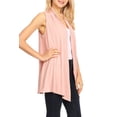 thumbnail image 3 of Moa Collection Women's Casual Open Draped Front Solid Cardigan Vest, 3 of 6