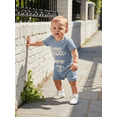 thumbnail image 6 of BemeyourBBs 2Pcs Newborn Boy Litter Brother Outfit Infant Summer Clothes Short Sleeve Little Bro Letters Embroidery Romper and Elastic Waist Shorts Set, 6 of 9