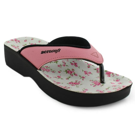 

Aerosoft Olivia Comfy Thong Strap Printed Footbed Sandals for Girls