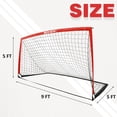 thumbnail image 4 of BOHEN 9x5FT Portable Soccer Goal for Kids Backyard with Carry Bag - Easy Folding Lightweight Fun for Outdoor Indoor Training Games for Teen Youth Adult (Red, 9x5FT, 1 Pack), 4 of 8