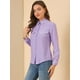 thumbnail image 4 of Allegra K Camisa elegante de manga larga con bontones con cuello en punta para mujer Violeta XL Unique Bargains Camisa, 4 of 6