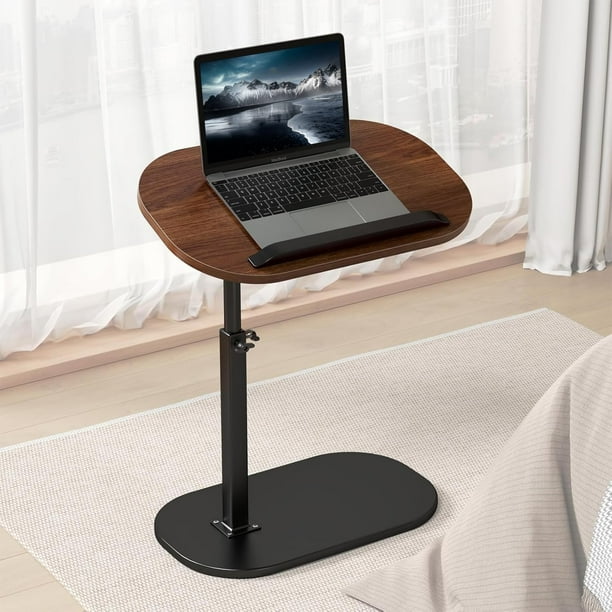 Meeyoga Mesa Auxiliar en Forma de C con Altura Ajustable, giratoria 360° y Bandeja para TV abatible para sofá, sillón, Mesa Auxiliar pequeña para Espacios reducidos, Dormitorio, Sala de Estar.