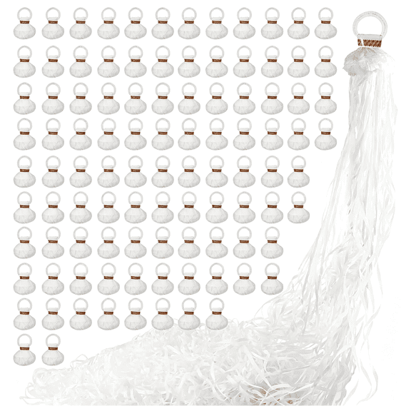 CCOCC 100Pack No Mess Streamers,Romantic White Confetti Poppers for Wedding Toss,Hand Throw Party Poppers for Engagement Birthday Party,Graduation,Christmas,New Year Celebrations(White,100Pcs)