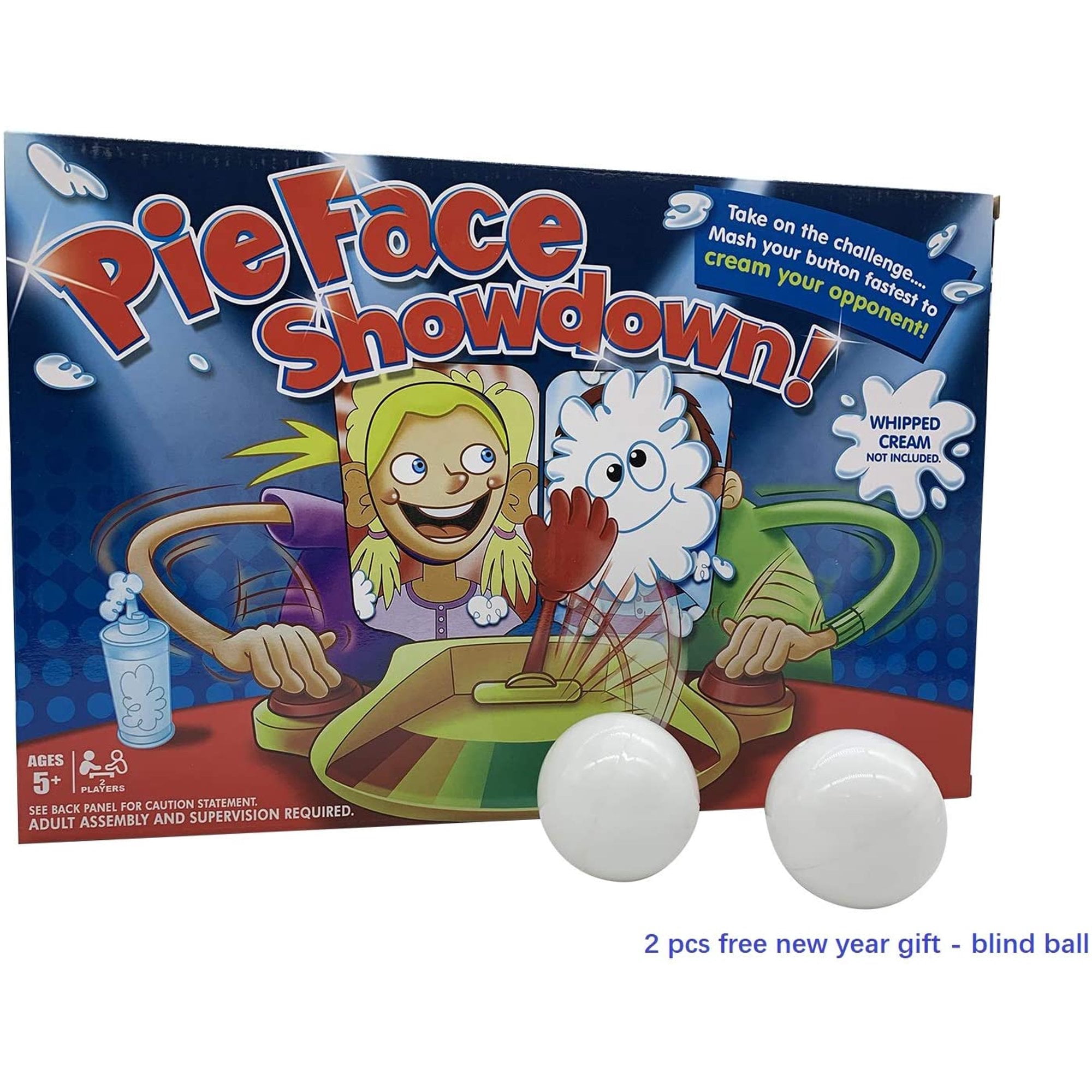 Pie Face Game 2 Players Pie in The Face Game Pie Face Showdown Game Fun Family Toys for Kids Whipped Cream Not Included 2 Pcs Surprise Blind Ball