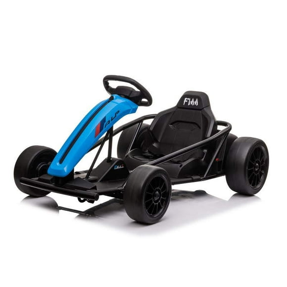 Voltz Toys Electric GoKart, 24V Outdoor Racer Drifter Go Kart for Kids and Adult (Blue)