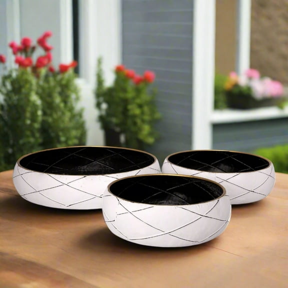 Tavira Metal Round Planter Set (Set of 3)