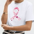 thumbnail image 4 of TYGHBN Women's Casual T Shirts with Cancer Awareness Ribbon Print Short Sleeve Round Neck Basic Style for Everyday Wear Womens Long Sleeved Tees Workout Tees Women Space Shirt Clothes Hide Tummy T, 4 of 4