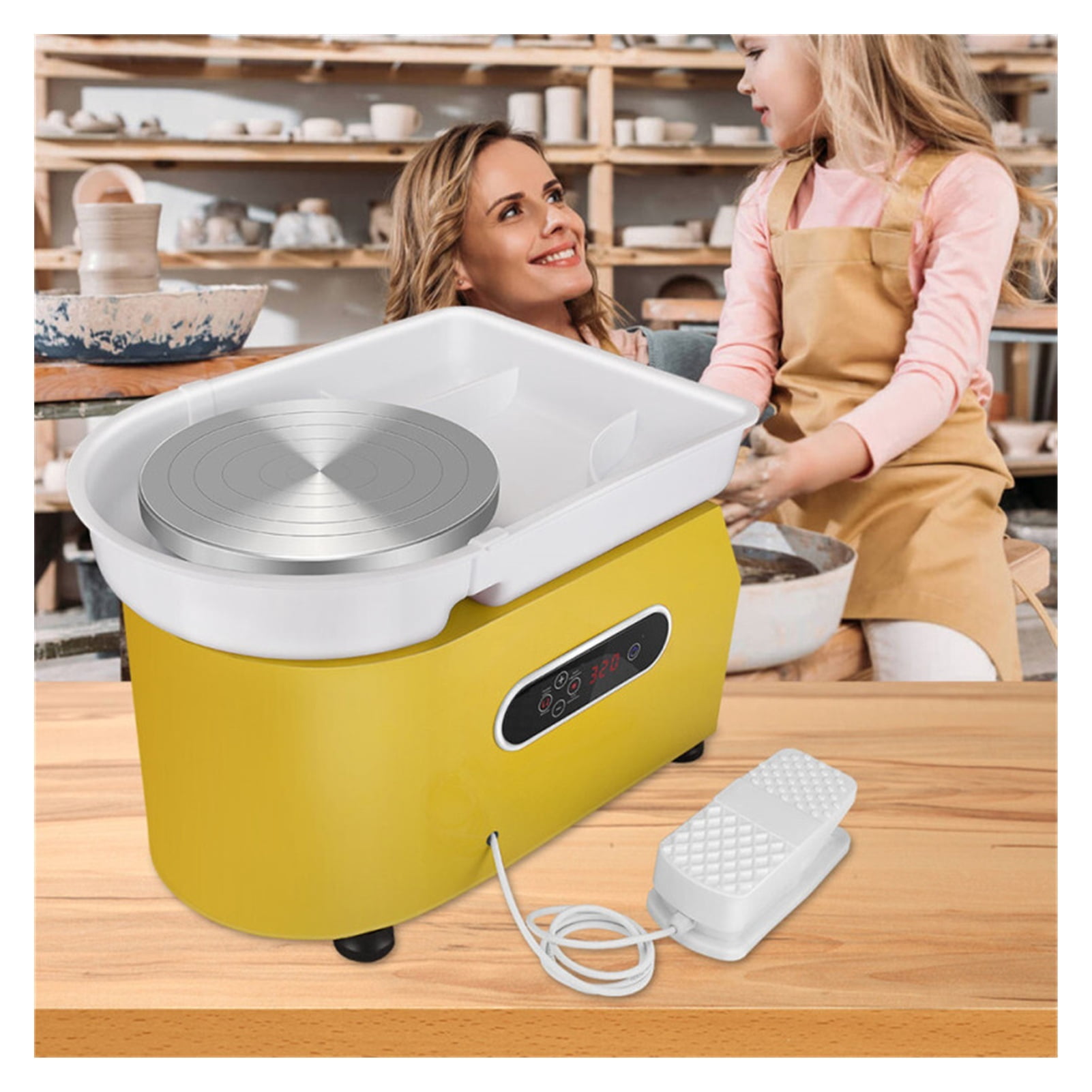 Advanced Ceramic Wheels With Dual Control Liquid Crystal Display, Detachable Basin For Professional Ceramic Crafts For DIY Clay ,Wide Ranging Usage