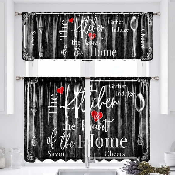 Rustic Kitchen Curtains and Valances Set Farmhouse Window Decor