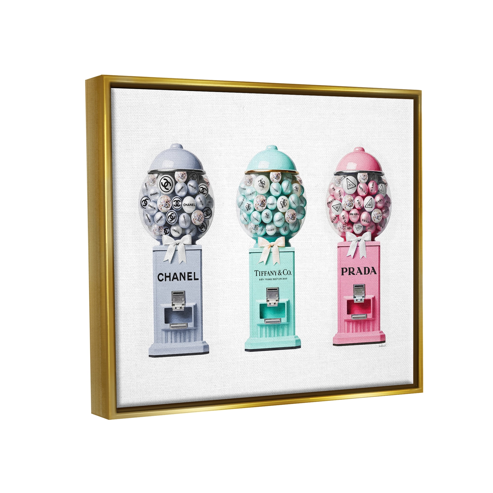 Stupell Industries Glam Gumball Candy Beauty & Fashion Painting Gold Floater Framed Canvas Art Print Wall Art, 31 x 25