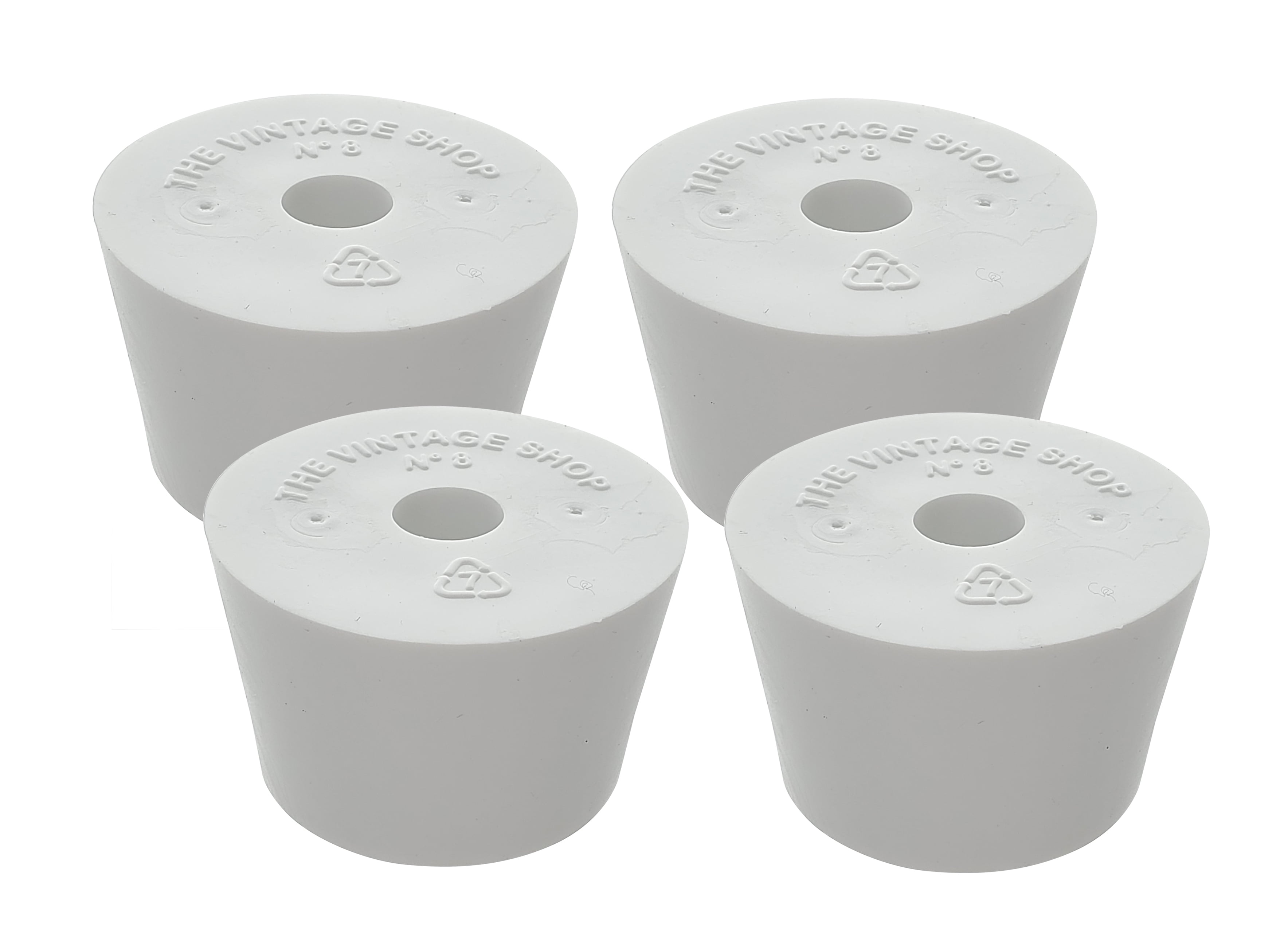 8 Rubber Stopper with Hole 4Pack
