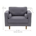 thumbnail image 3 of CorLiving Mulberry Mid-Century Modern Gray Couch and Chair Set - Elegant Sofa and Chair Sets for Living Room - Complete Sofa and Chair Set of 2– Luxurious Sofa Chair Furniture Combo, 3 of 12