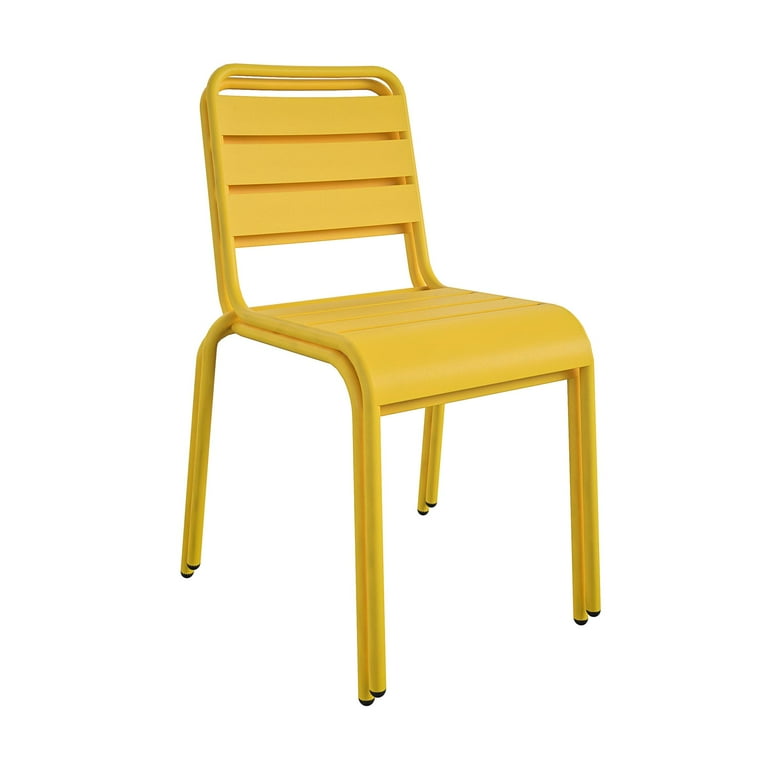 Yellow plastic garden discount chairs