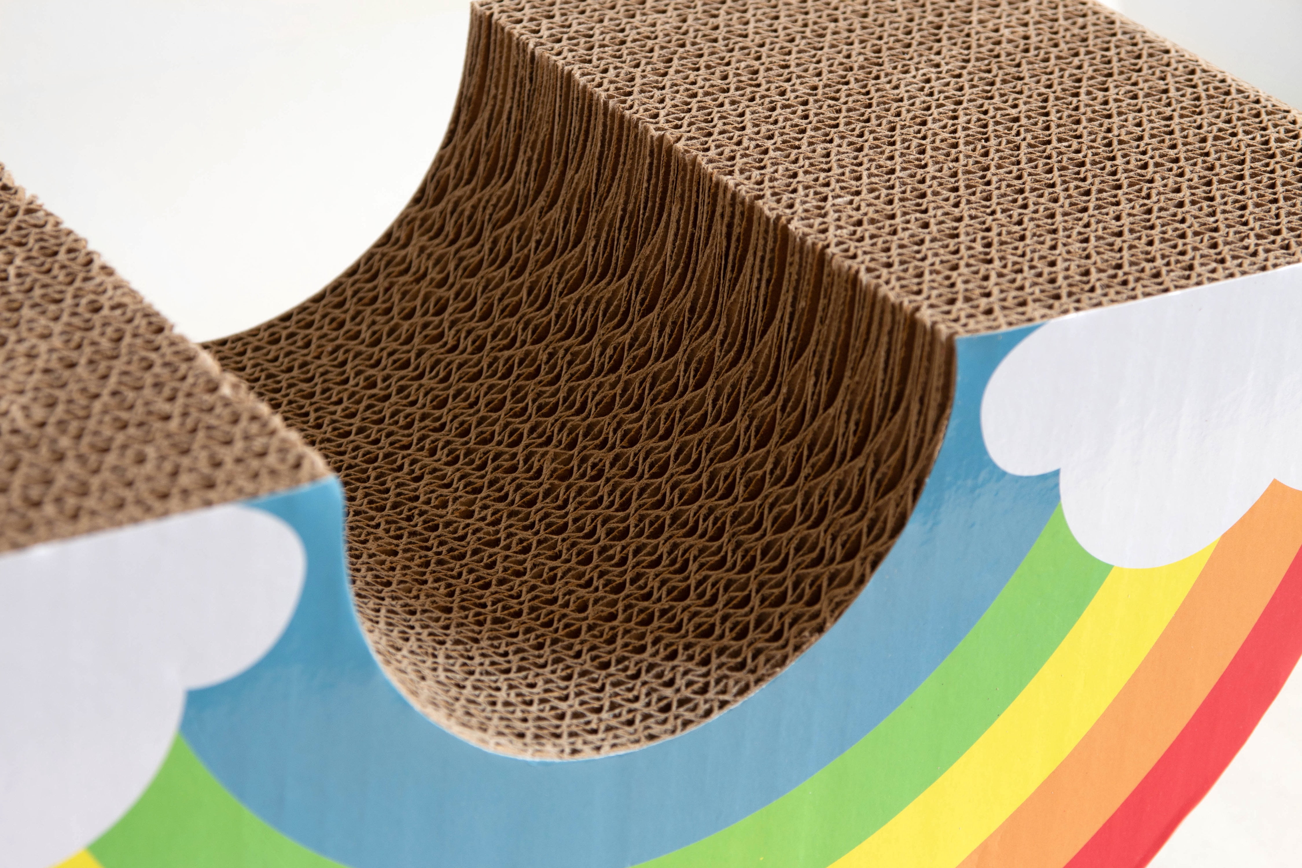 Suck UK | Cat Scratcher Rainbow | Cardboard Cat Scratch Pad | Cat Supplies | Rainbow