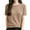 AW1-Khaki, variant on GBSYEWXS Sweaters For Women Pink Crew Neck Short Sleeve Solid Color Casual Pullover Sweater