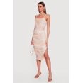 thumbnail image 2 of Women's Mesh Overlay Side Ruched Side Slit Midi Dress, 2 of 3