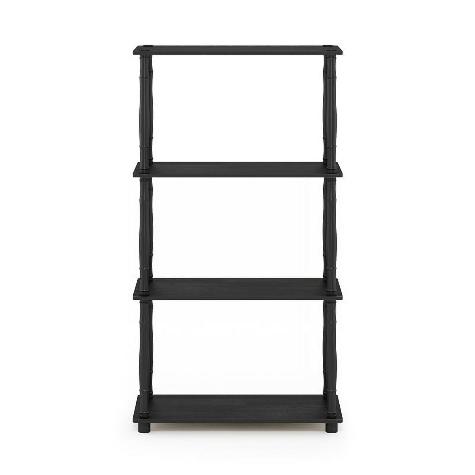 Furinno 23.6 W x 11.6 D x 43.25 H 4-Shelf Decorative Shelves, Americano and Black
