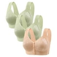 thumbnail image 1 of Timegard 3pc Bras for Women No Underwire Front Closure Button Full Coverage Support Comfy Daily Bras, 1 of 6