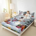 thumbnail image 4 of Castle Fairy Teens Kawaii Snowman 4 Pieces Queen Sheet Sets,Cardinal Bird Ultra Soft Flat Sheet,Merry Christmas Queen Fitted Sheet,Super Cozy Room Decor, 4 of 7