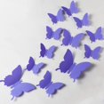 thumbnail image 1 of 24 piezas 3d mariposa extraíble pegatinas de pared calcomanía para la decoración del hogar y la habitación (morado), 1 of 3