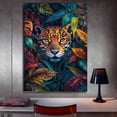 thumbnail image 3 of Mudket Framed Ready to Hang Leopard Canvas Wall Art, Vibrant Tropical Rainforest Foliage Cheetah Animal Print Wall Decor, for Living Room Bedroom Office Home Decor Nature Lovers - 36"L x 24"W, 3 of 10