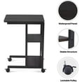 thumbnail image 4 of Farini C-Shaped End Table with Lockable Wheels, 3-Tier Rolling Side Table for Sofa, Bed & Living Room, Black, 4 of 7
