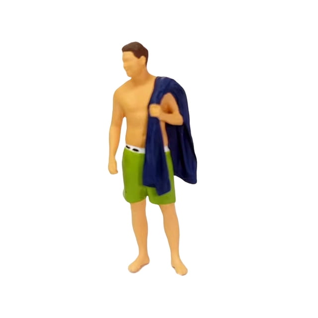 1:64 escala pequeña piscina hombres personas figuras pintadas a mano tren ferrocarril escritorio ornamento diseño S escala miniatura escenas Diorama Verde