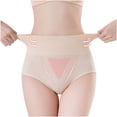 thumbnail image 5 of Bigersell Seamless Cheeky Underwear for Women Clearance Cotton Underwear Women Briefs Panty Style P-1738 Polyester Cheeky Panties G String Thongs Ladies Briefs High Waist Women's Panties Beige L, 5 of 7