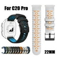 thumbnail image 4 of Replacement 22mm  Dual Color Watch Band Silicone Watchband Sports Watch WristBand Smart Watch Strap BLACK&RED, 4 of 8