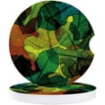 thumbnail image 1 of RYLABLUE Leaf Vein Abstract Leaf Set of 6 Car Coaster for Drinks, Absorbent Ceramic Stone Coasters Cup Mat with Cork Base for Home Kitchen Room Coffee Table Bar Decor, 1 of 5