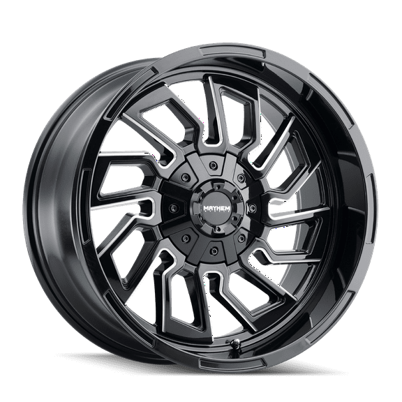 MAYHEM FLYWHEEL-8111 22X10 8X165.1 -19ET 125.2CB BLACK W/MILLED SPOKES