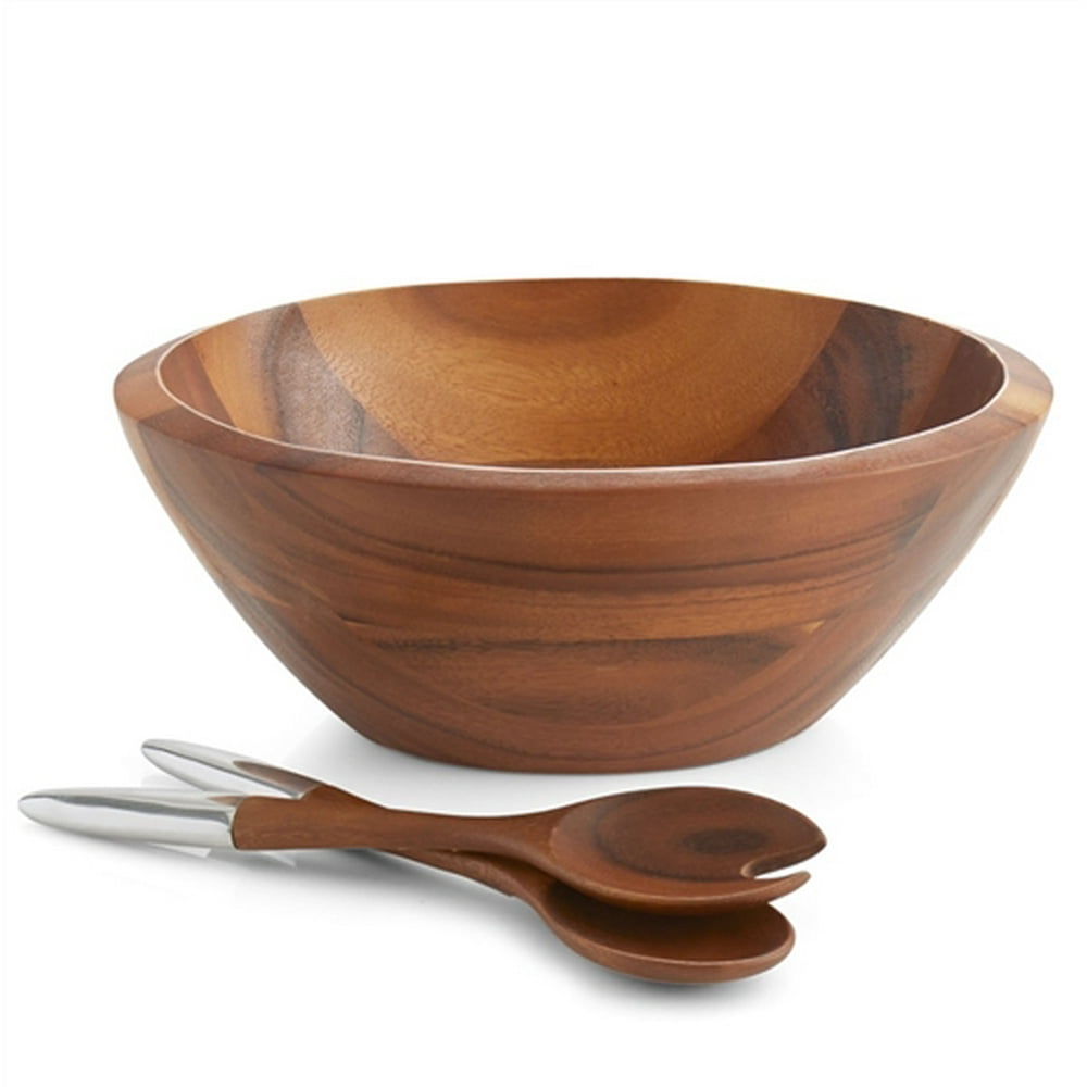 Nambe Eclipse Salad Bowl with Servers MT1116