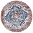 thumbnail image 3 of SAFAVIEH Tucson Jayla Oriental Machine Washable Area Rug, Blue/Red, 6'6" x 6'6" Round, 3 of 14