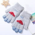 thumbnail image 2 of NOKIO Kids' Outdoor Snowflake Pattern Knit Gloves Children Gloves Winter Boys Car Five Finger Single Layer Thin Writing Gloves For Girls Primary School Students Riding Girls Winter Gloves, 2 of 4