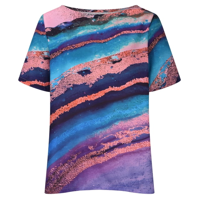 Birdeem T-Shirt Décontracté Mode Femme Col Rond Manches Courtes Ample