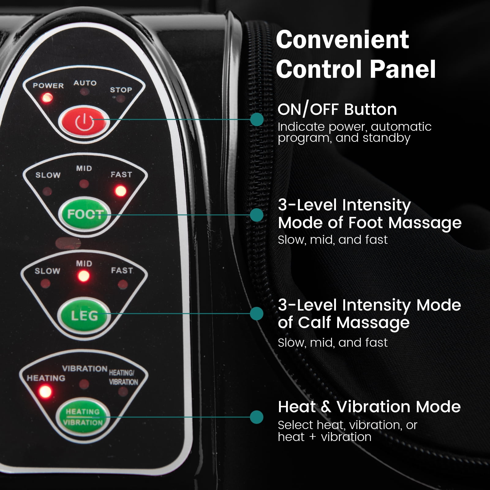Giantex Foot & Calf Massager, Shiatsu Heated Electric Foot Massager W/ Heating, Deep Kneading & Washable Sleeves, Leg Massager for Relaxation, Foot Pain Relief, Black