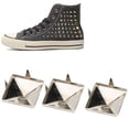 thumbnail image 4 of 100 Pcs Rivets, Rivets Carrés Pyramide Punk pour Bracelets, Vêtements, Sac à Main Rivet en Cuir Rivet Punk avec 4 Clous en Métal, 4 of 7