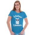 thumbnail image 3 of Llater Losers Nerdy Geeky Cute Llama Womens Slim Fit Graphic Tee Brisco Brands X, 3 of 5